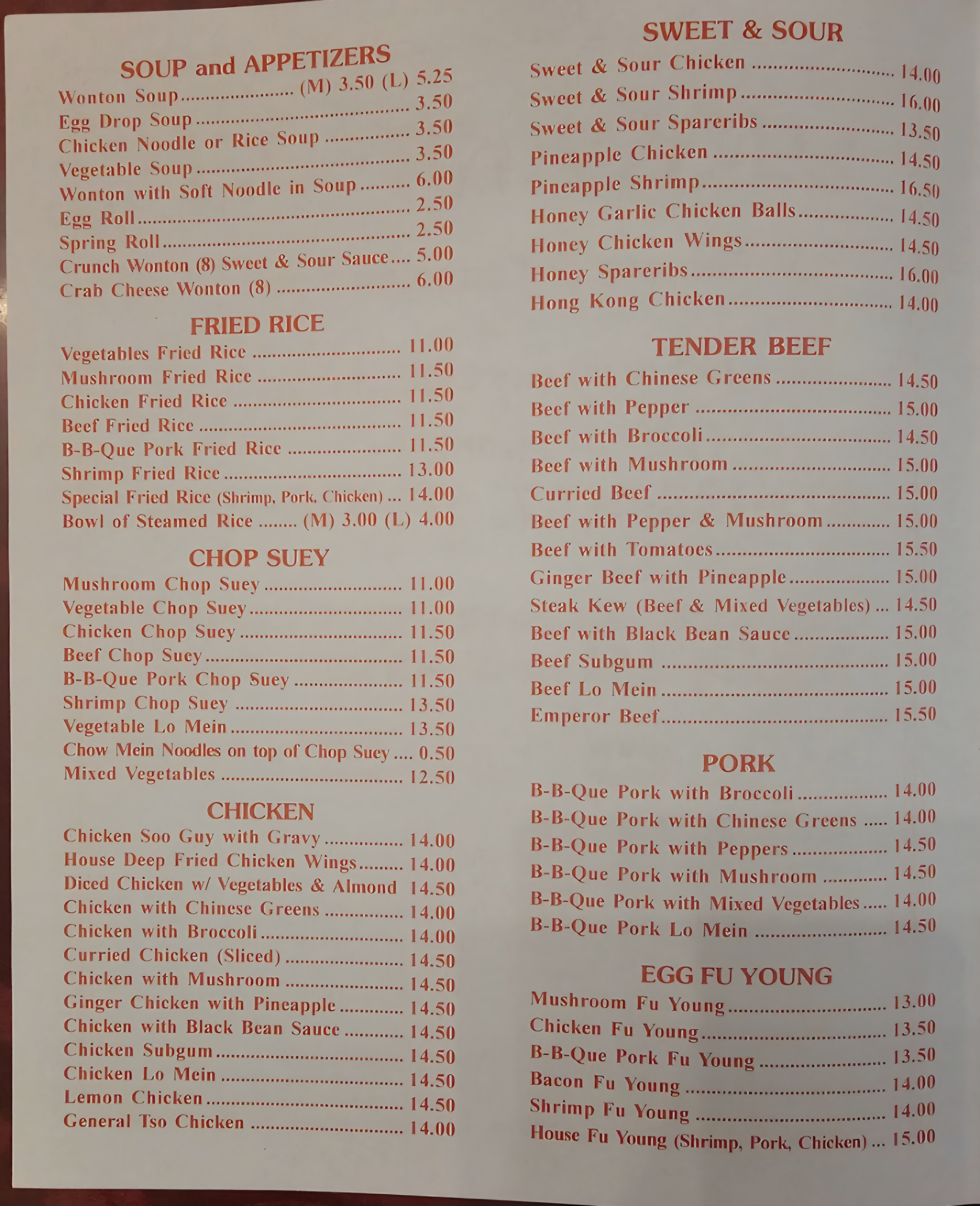 Menu Page 2